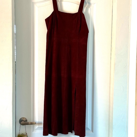 NWT INTERMIX Swede Burgundy Wine colour designer Dress size 2 - Picture 8 of 15